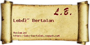 Lebó Bertalan névjegykártya