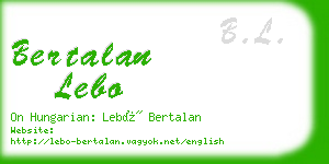 bertalan lebo business card